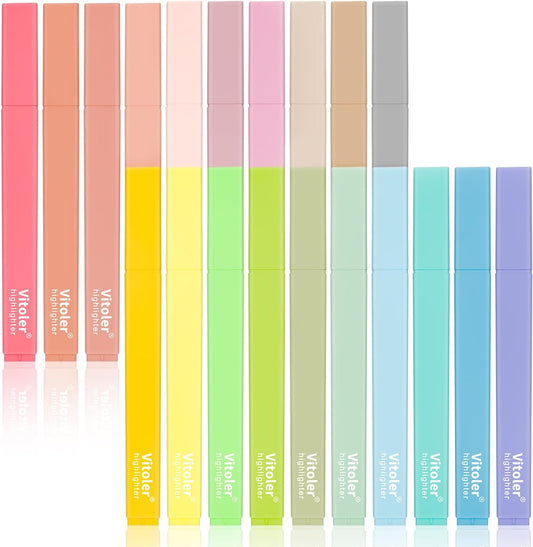 Vitoler 20Pcs Highlighters,Pastel Highlighters Set,Assorted Morandi Color Highlighter, Chisel Tip Bible Highlighter for School Office Supplies