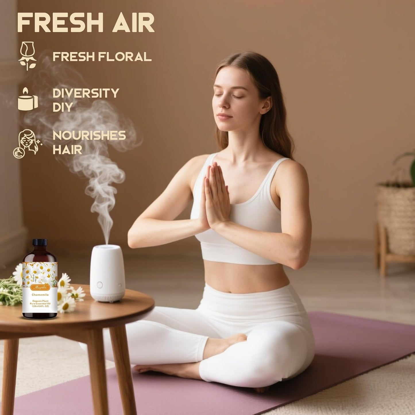 Chamomile Essential Oil-Chamomile Fragrance Oil 4.33oz (130ml)-100% Pure Natural Scent for Diffusers, Candles, Soap Making & Aromatherapy-Relaxing Home & Gift Essential Oil for Bath, Massage