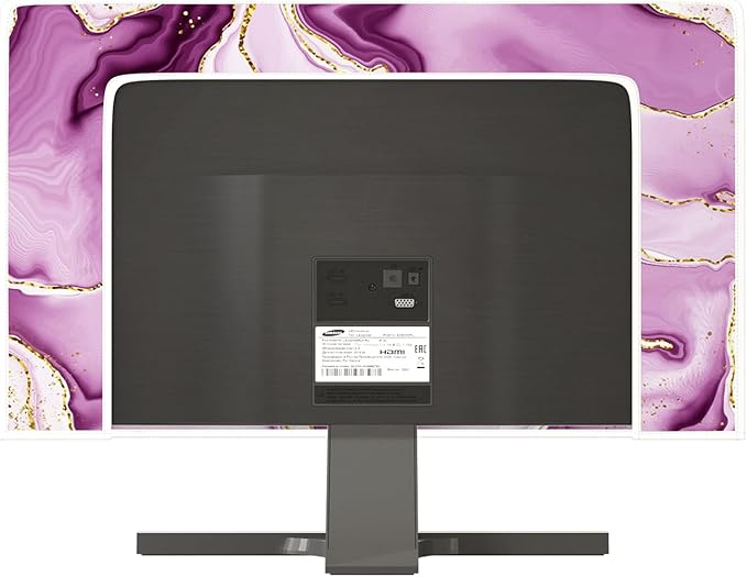 Baocicco Violet Gold Marble Waterproof Weatherproof and Dust-Proof TV Screen Cover 65 Inch for Home Office Creative TV Covers for TVs Screen Anti-Static Dustproof Protective