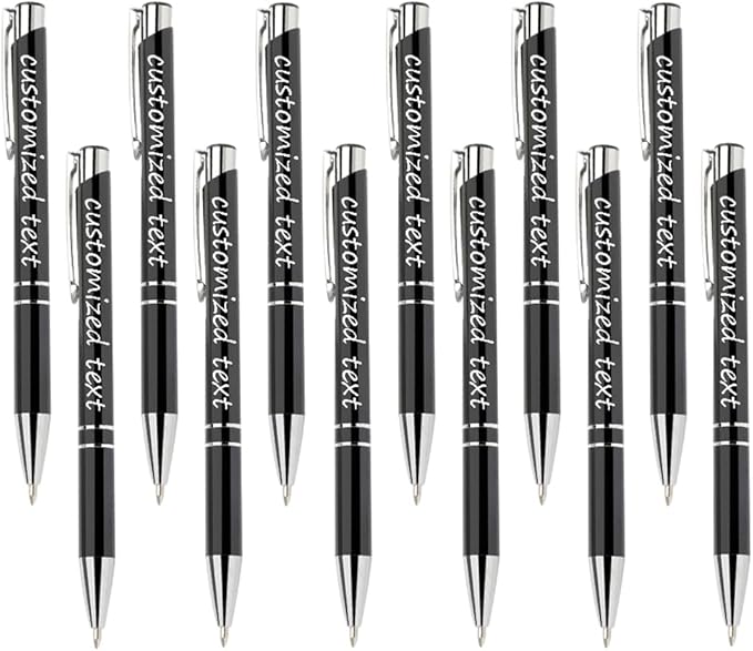 Yucold Customized ballpoint pens in bulk, personalized ballpoint pens with free engraving, for use in companies, enterprises, graduation anniversaries (Black,13)