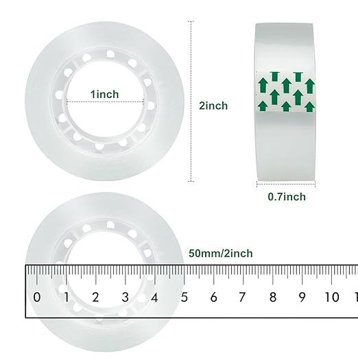 JACMD 8 Rolls Clear Tape, Transparent Tape Refills, Gift Wrap Tape 3/4 * 1000 inch for Gift Wrapping for Office, Home, School