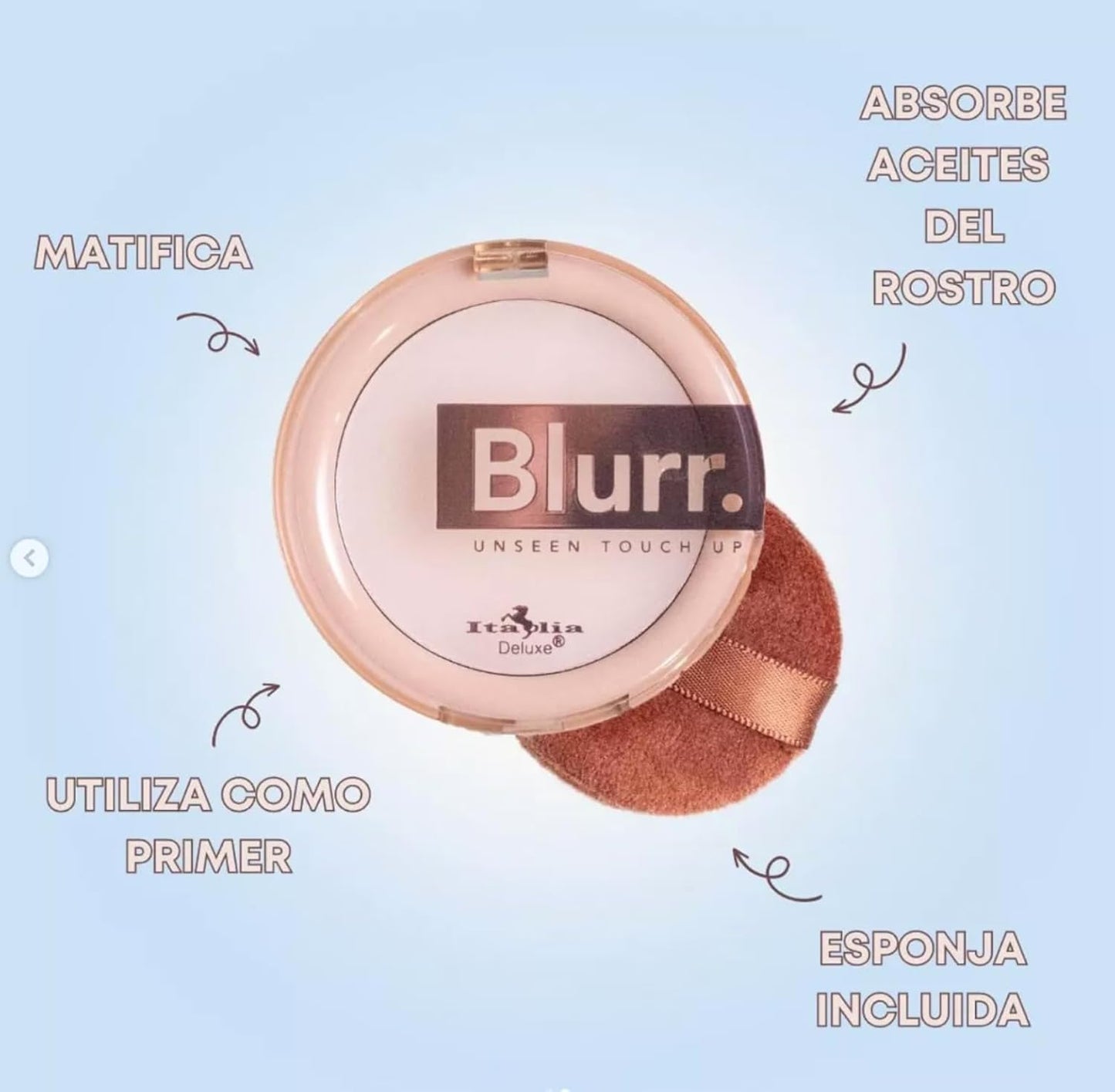 Italia Deluxe Blurr Unseen Touch Up Set & Blot Mattifier - Setting Primer Balm, 0.1 Ounce (Pack of 1), Clear