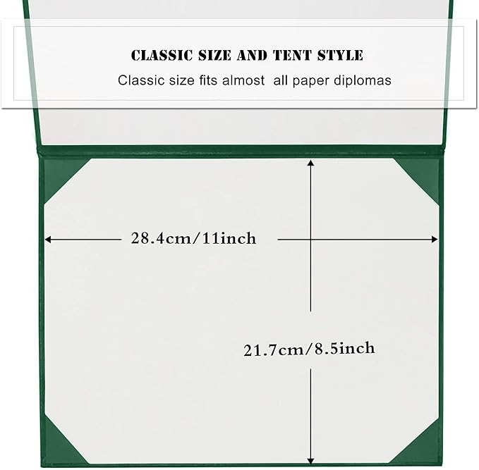 Diploma Cover 8.5” x11” Diploma Holder of Graduation Leatherette Padded Certificate（Tent Style),5-Pack