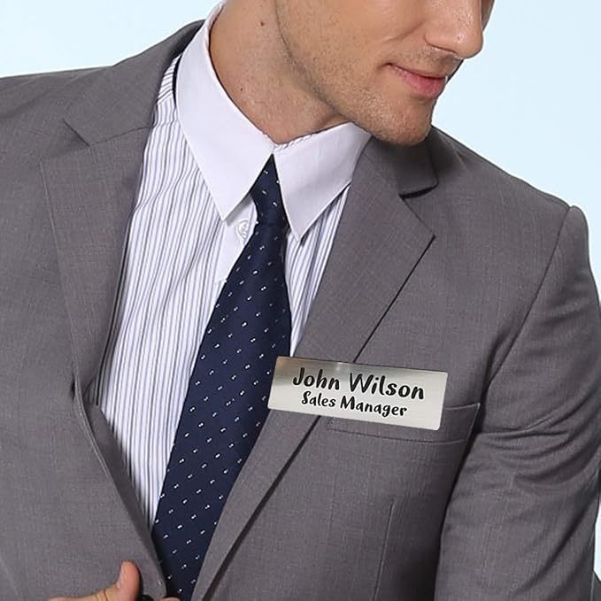 Custom Engraved Name Tag Badges for Business, Personalized Identification with Pin, Magnetic, Adhesive, or Blank Backing, 1.5"x3", Green/White Text