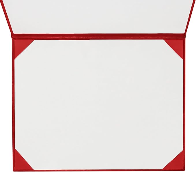 GraduationMall 8.5"x11" Smooth Padded Diploma Cover Certificate Holder Red,12-Packs