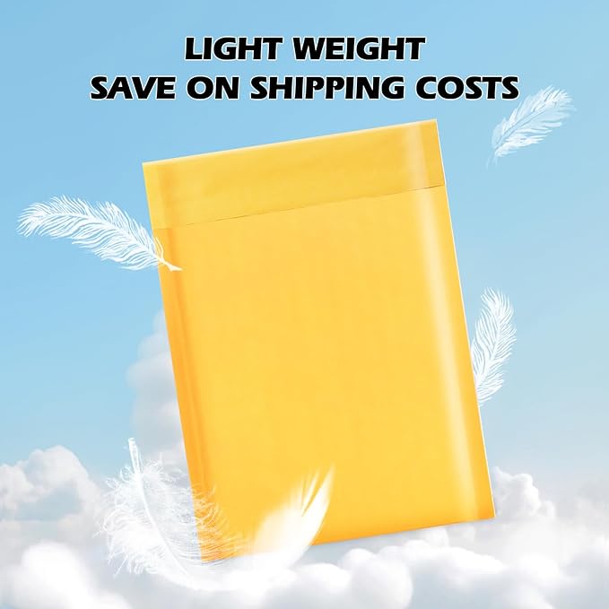 Ctarsthome 105Pack Yellow 3.5x5in Kraft Bubble Mailers Small Business Mailing Packages Self-Sealing Paper Envelopes, Mailer Shipping Padded Envelopes with Strong Adhesion for Jewelry Makeup Supplies