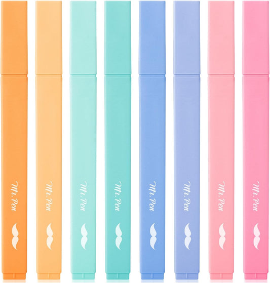 Mr. Pen- Aesthetic Highlighters, 8 pcs, Chisel Tip, Assorted Colors, Cute Highlighters Assorted Colors