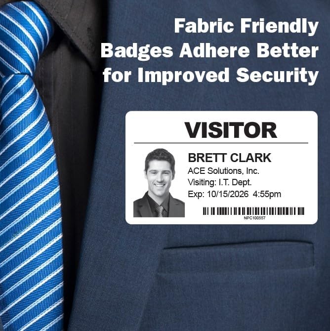 Threshold 4-Inch Tab Expiring Visitor Badges on a Roll | 1 Roll (250 Badges) Compatible with Zebra/Dymo450/IDPRT/Seiko Direct Thermal Printers | Name Tags | Hospital, Office & Secretary Supplies