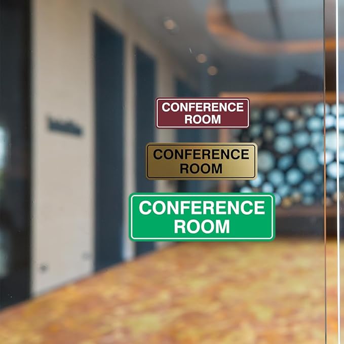Standard Conference Room Sign - Red/Gold - Small 2 Pack