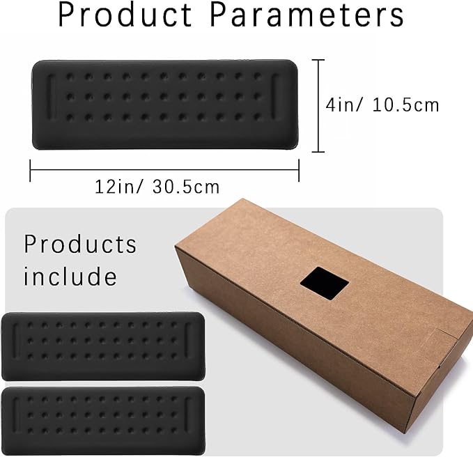 Pack of 2 L-Shaped Wrist Rest Keyboard, Memory Foam Arm Rest Desk, Ergonomic Wrist Rest for Palm, Wrist & Forearm, Office & Home(Black)