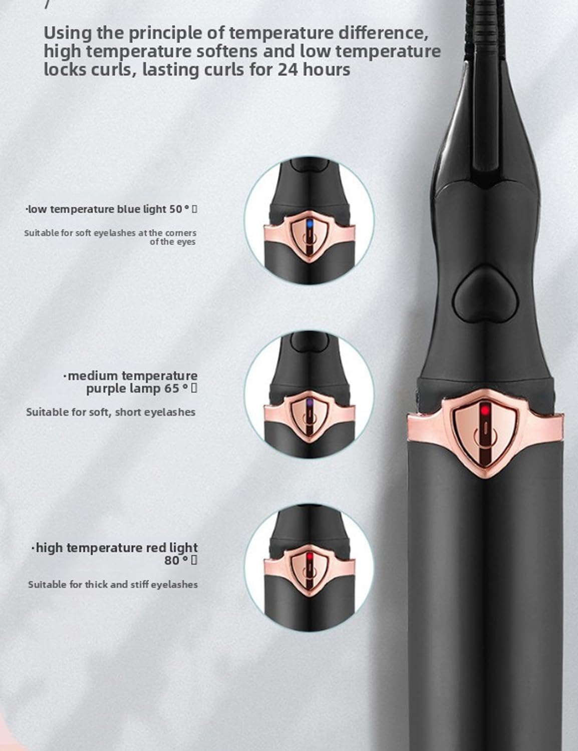 Peshoriadm Eyelash Curler, 2-in-1 Electric Heated Eyelash Curler, 3 Temperature Modes, USB Rechargeable Eyelash Styling Tool,Natural Curling for Women Makeup Tools (Black)