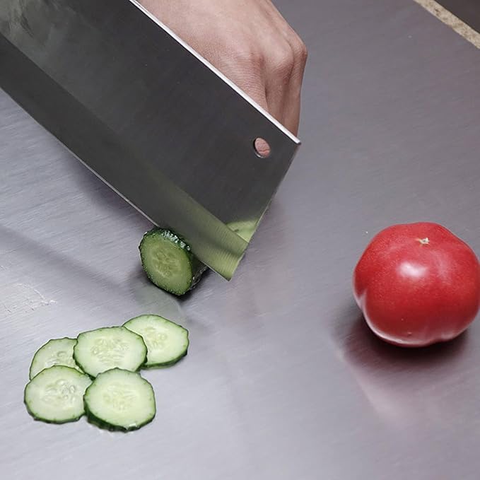 BILLAMB Stainless Steel Cutting Boards for The Kitchen, Suitable for Meat, Fruits, Vegetables, Bread, and Baking Large-sized Cutting Boards (50 x 40cm/19.7 x 15.7 in)