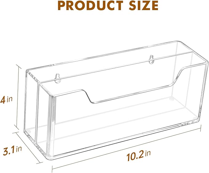 BEYGORM Acrylic Mail Organizer for #10 Envelopes, 2-Slot Wall-Mounted & Countertop Letter Holder, Clear Hanging Mail Rack for Home Office