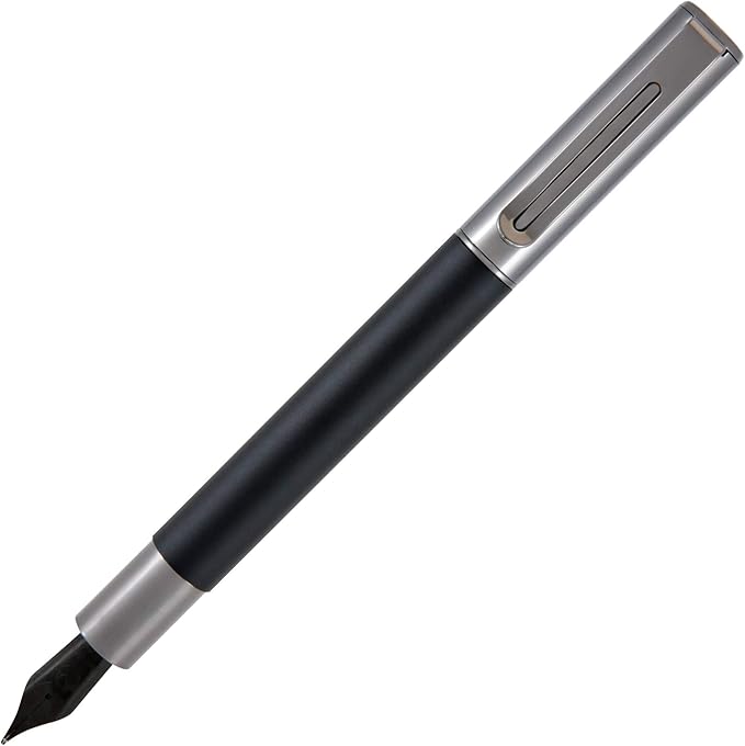 Monteverde USA Ritma Fountain Pen in Black – Fine Nib Smooth JoWo Stainless Steel Refillable Ink Cartridge/Converter – Ideal for Everyday Writing & Journaling
