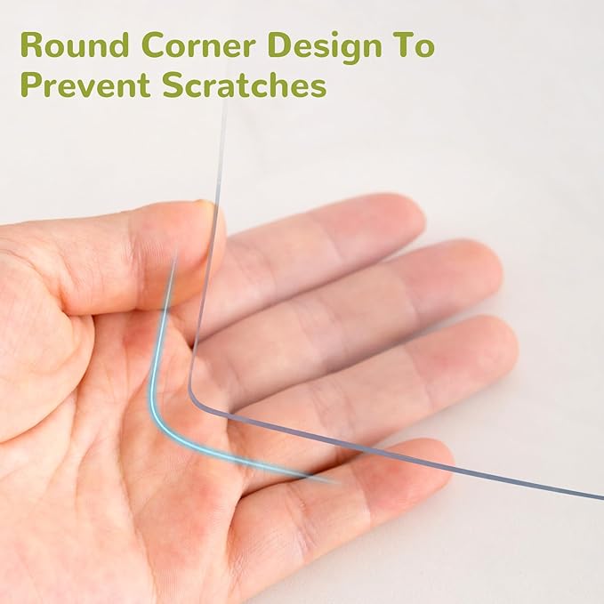 Eisdroma 42 x 66 Inch Clear Table Cover Protector, Clear Table Protector for Dining Room Table, 1.5mm Plastic Table Cover, Waterproof Table Pad for Kitchen, Office