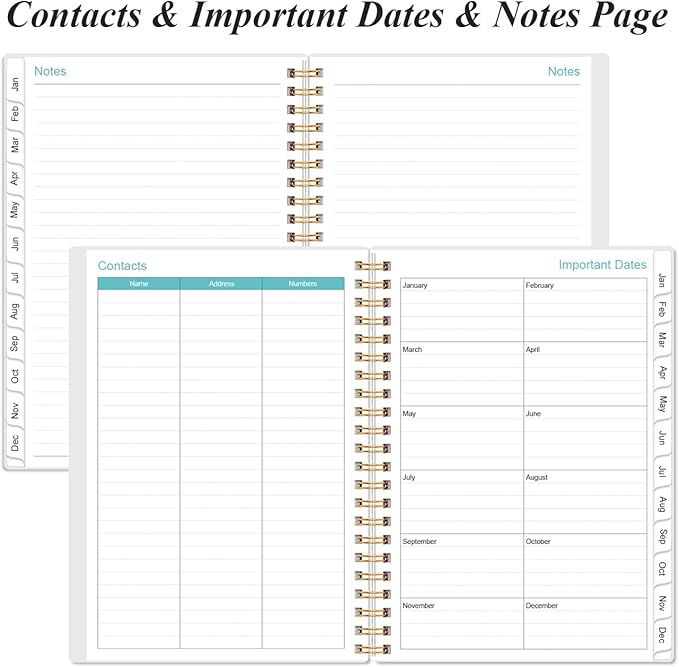 2026 Planner - Planner 2026 from January 2026 to December 2026, Weekly & Monthly Planners Spiral Bound with 12 Monthly Tabs, Inner Pocket, 6.4" x 8.5", Pink
