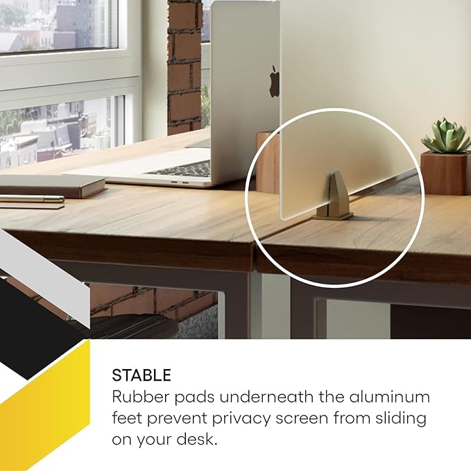 OBEX Acrylic Free Standing Screen, Divider for Desk Privacy Home & Office Partitions for Table Top Workstation, Portable Cubicle Panel for Work, 18" x 66", Frosted