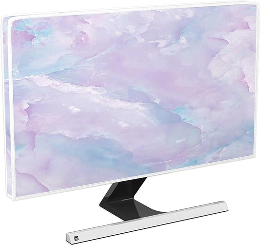 Baocicco Violet Marble Waterproof 75 Inch TV Dust Cover Anti-Static Dustproof Abstract Creative Desigen Television Accessories TV LCD Screen Texture TV Decoration for LED LCD OLED TVs