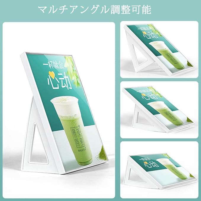 ECKEK ABS Plastic Sign Holder，Menu Displays L Shape Sign Stand Vertical/Horizontal Use (Black A3 297×420mm/11.69×16.54inches)