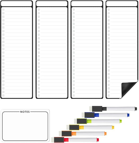 Mr. Pen- 4" x 12" Magnetic Dry Erase to Do List, 11 pcs, 4X Dry Erase to Do List White Board, 6X Colorful Whiteboard Markers and 6" x 4" Magnetic Whiteboard Note