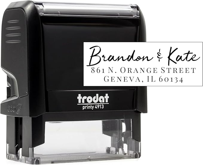 Self Inking Modern Address Stamps | Custom Return Address Stamper (Brandon, Xtra Wide)