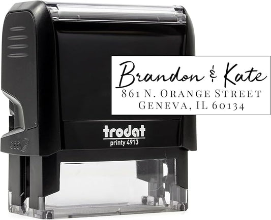 Self Inking Modern Address Stamps | Custom Return Address Stamper (Brandon, Xtra Large)