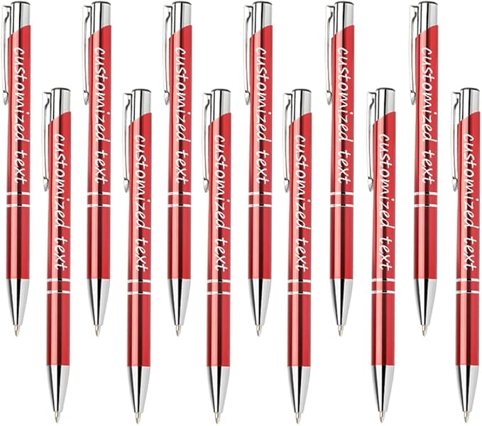 Yucold Customized ballpoint pens in bulk, personalized ballpoint pens with free engraving, for use in companies, enterprises, graduation anniversaries (Red,260)