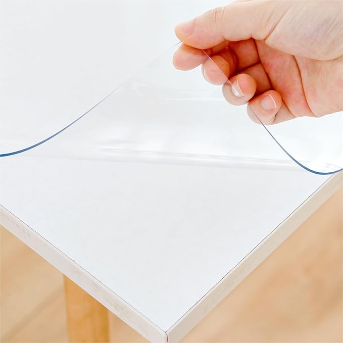 Eisdroma 40 x 96 Inch Clear Table Cover Protector, Clear Table Protector for Dining Room Table, 1.5mm Plastic Table Cover, Waterproof Table Pad for Kitchen, Office