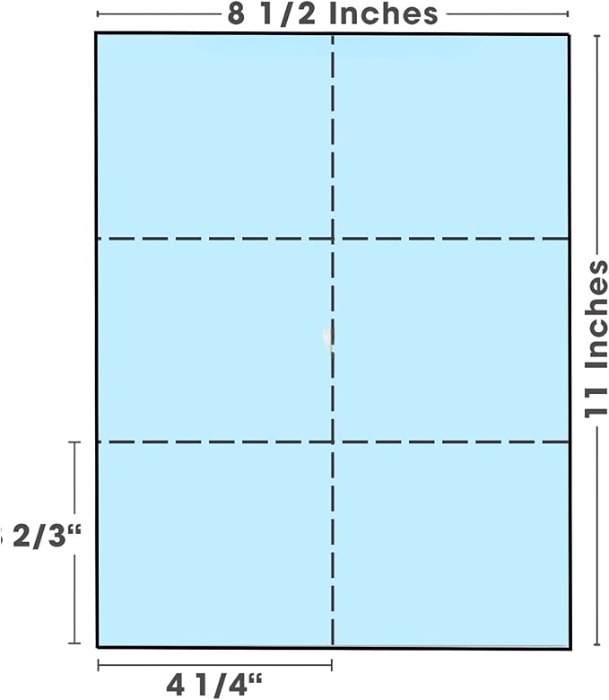 Limited Papers (TM) 8.5x11 Perforated Paper, 20 Pound 75 GSM, Variety of Perforation Sizes and Colors, for Forms, Tickets, Postcards, Business Cards. (Ivory, 6 up)
