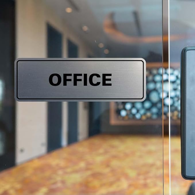 Signs ByLITA Standard Office Sign - Professional Business Signage - Easy to Install (Walnut) - Large 10 Pack