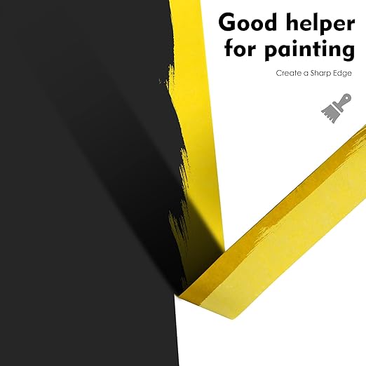 KIWIHUB Yellow Painters Tape,1" x 60 Yards x 10 Rolls (600 Yards Total) - Medium Adhesive Masking Tape for Painting,Labeling,DIY Crafting,Decoration and School Projects