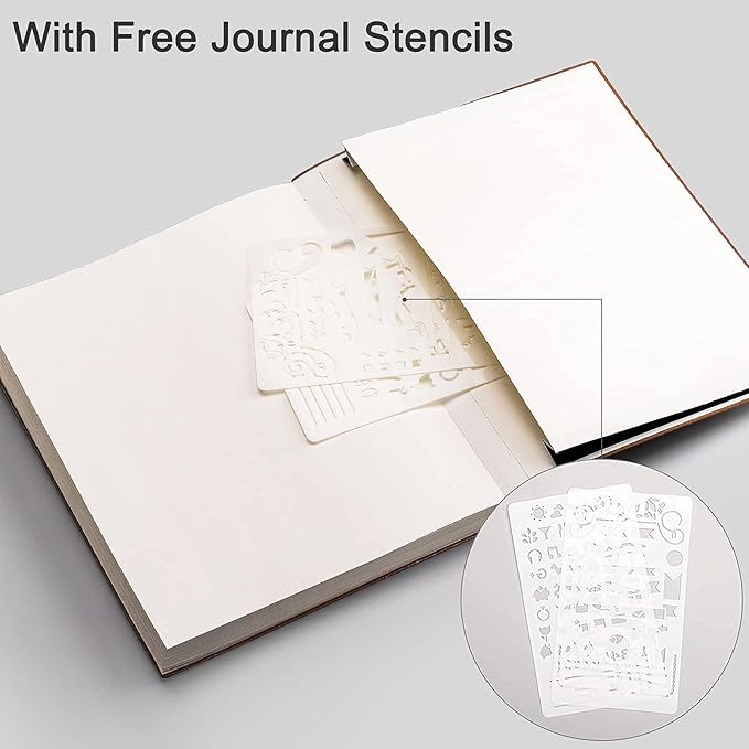 EMSHOI Dotted Journal Bullet Notebook, B5 Large Softcover Leather Journal, 192 Numbered Pages 100gsm Thick Dot Grid Notebook for Drawing Women Men Work School Supplies, 7.48"x10.15"-Green