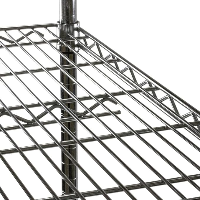 Shelving Inc. 8"d x 30"w x 34"h Chrome Wire Shelving with 3 Tier Shelves, Weight Capacity 800lbs, Evenly Distributed