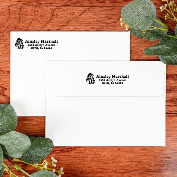 Custom Floral Address Stamp | Choose from 12 Designs | Multiple Ink Color Options | Envelope Return Address Stamp for Couple or Family (Design 12, Extra Large)