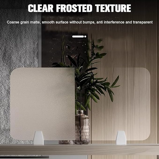 RCJCQSR Acrylic Frosted Privacy Free Standing Screen, Visual Distractions Privacy Panel Portable Desk Divider Guard for Table Top Workstation for Home Office(Size:60x60cm(23.6x23.6))