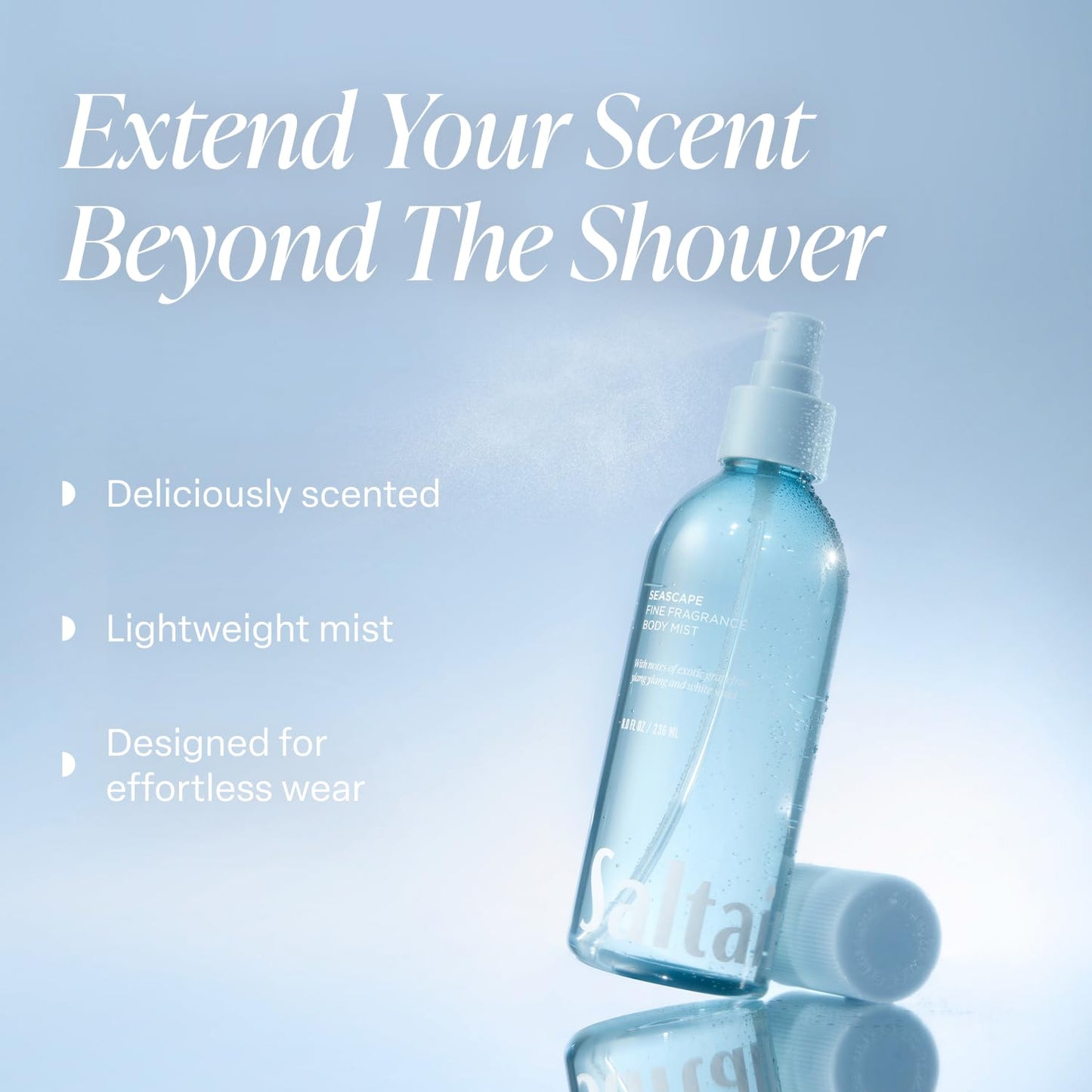 Saltair Body Mist 2 Pack - Fine Fragrance, Lightweight Body Spray Mist with Seascape Scent. Long Lasting Perfume Mist. 2x 8oz Bottles