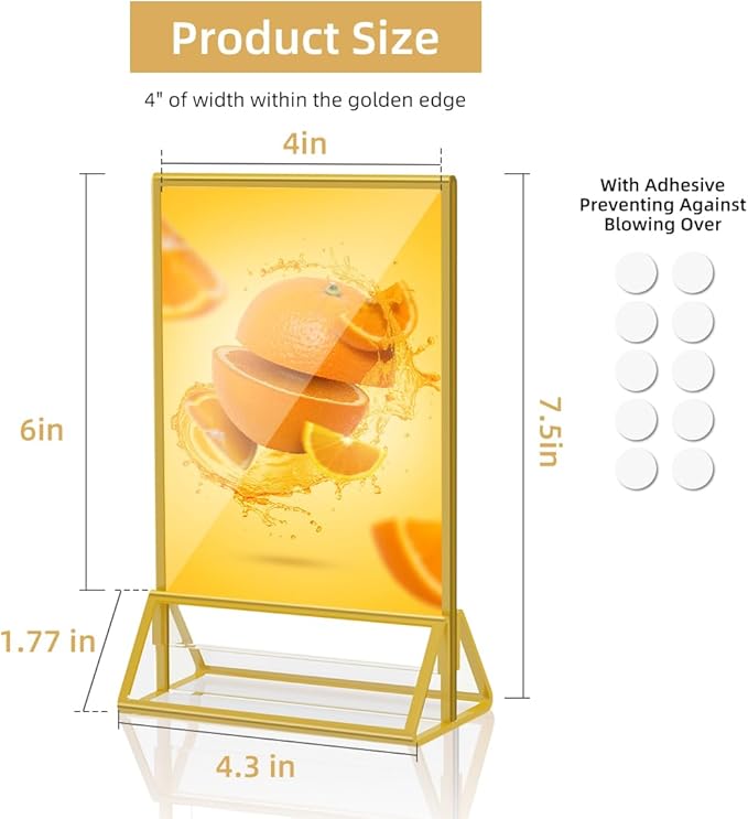 PPH-Sisy Acrylic Sign Holder 4 x 6 Clear Table Flyer Holder，Plastic Display Stand for Home Office Shop- Exhibition 4 x 6 inches (6pcs)
