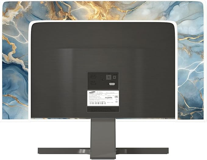 Baocicco Gold Blue Waterproof Computer Monitor Dust Cover 22, 23, 24, 25 Inch Modern Full Body Cover for Computer Screen Panel Case Computer Sleeve Compatible with iMac 24, 22-25 PC, Desktop and TV
