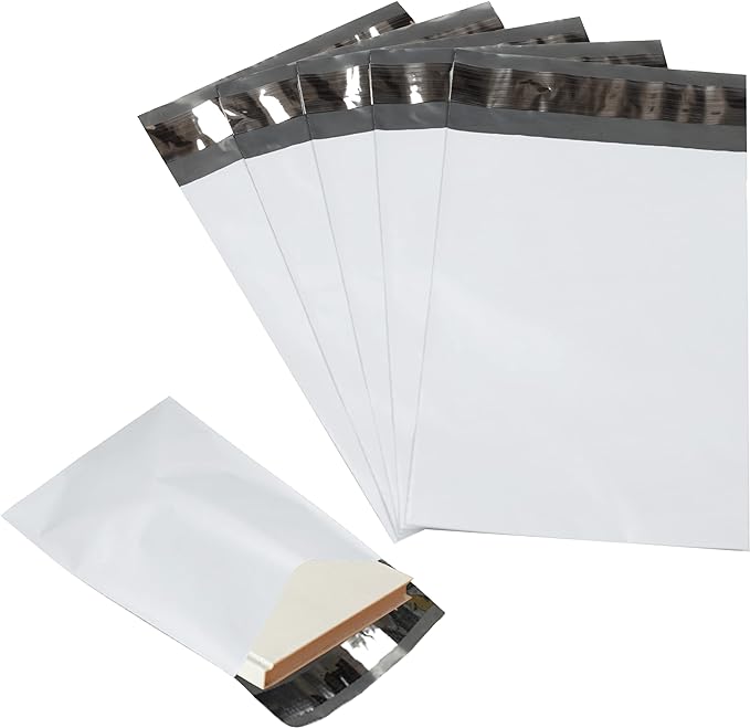 1000 Pack Secure Seal White Poly Mailers - 14.5x19 Safe Shipping Bags - E-Commerce Self Sealing 2 Mil Poly Envelopes