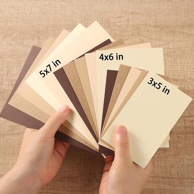 50 Sheets Colored Cardstock Paper 5 Colors, 250 GSM Heavy Card Stock for DIY Art Projects, Cards (Brown, 5x7)