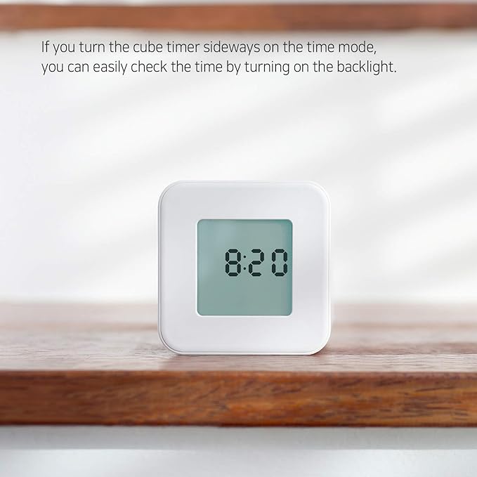 mooas Multi Cube Timer Clock (Yellow), Rotating Flip Gravity Sensor Time Management Digital LED Clock & Timer 3,10,30,60 min Setting ADHD Desk Office Productivity Kids Workout Kitchen