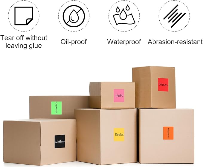 PATIKIL 2 x 3 Inch Rectangle Inventory Color Coding Labels 1 Roll, Square Self-Adhesive Inventory Label Stickers for Office Home Organization Name Tags, 250 Per Roll, White