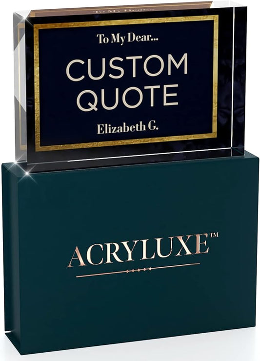 Custom Acrylic Sign Personalized, Custom Desk Name Plate, 18 Styles, (4"x6"), With Gift Box, USA Made by Acryluxe. (Folsom)