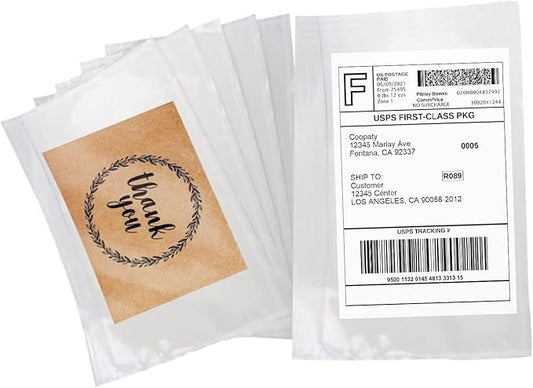 Coopaty 6" x 9" Adhesive Packing List Envelopes Clear Plastic Mailing Shipping Envelope Pouch (50 Bags)