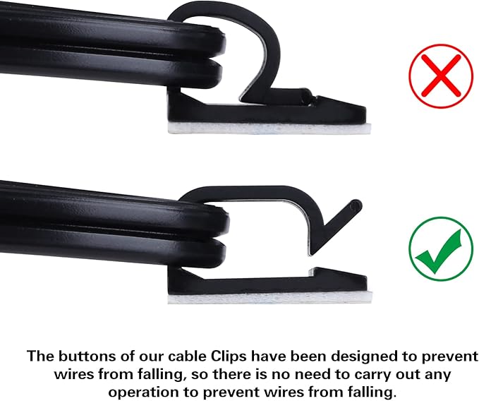 120 Pcs XHF Adhesive Cable Wire Clips White, Cable Staples Outdoor Cable Management Wire Organizer Cord Holder for Under Desk, Car, Wall, TV PC Ethernet Cable