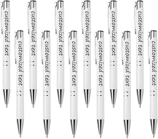 Yucold Customized ballpoint pens in bulk, personalized ballpoint pens with free engraving, for use in companies, enterprises, graduation anniversaries (Off White,26)