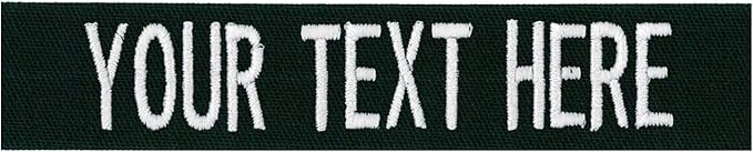 Custom Uniform Name Tapes Solid Colors. Hunter Green Fabric, 5 Inch Sew on
