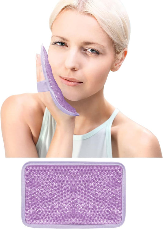 Gel Beads Ice Pack Ice Bag with Strap-Reusable Hot & Cold Pack Compress Therapy for Pain, Swelling,Injuries of Knee, Shoulder, Foot, Back, Ankle, Neck, Hip, Elbow, Wisdom Tooth(1 pcs,Purple)