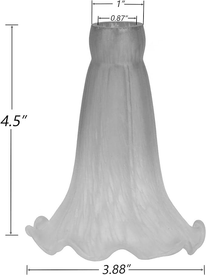 Bieye LS91S Lily Flower Blown Glass Lampshade (White Orange, Opening I.D. 0.87" x O.D. 1")