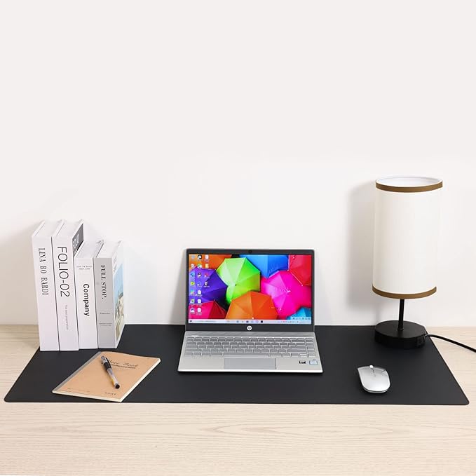 Wolaile PU Leather Desk Pad Blotter 27x13 inches,Non-Slip Base Waterproof Surface Office Desk Mat,Large Computer Mouse Pad,Old Desktop Cover Decor,Brown